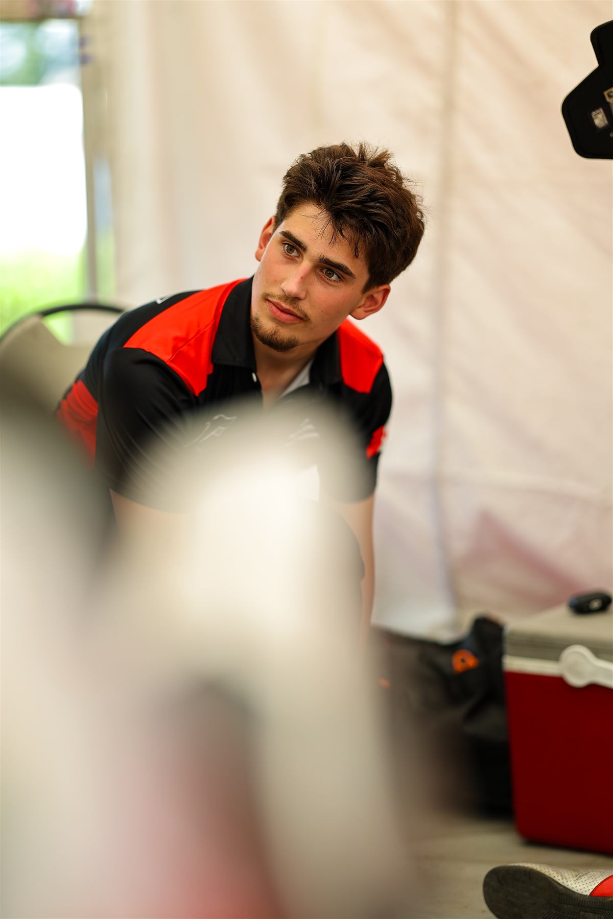 Christian Valverde in his karting helmet