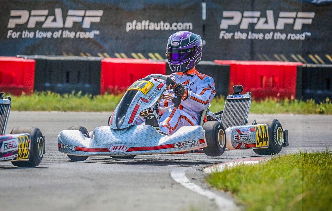 Christian Valverde karting at Mosport