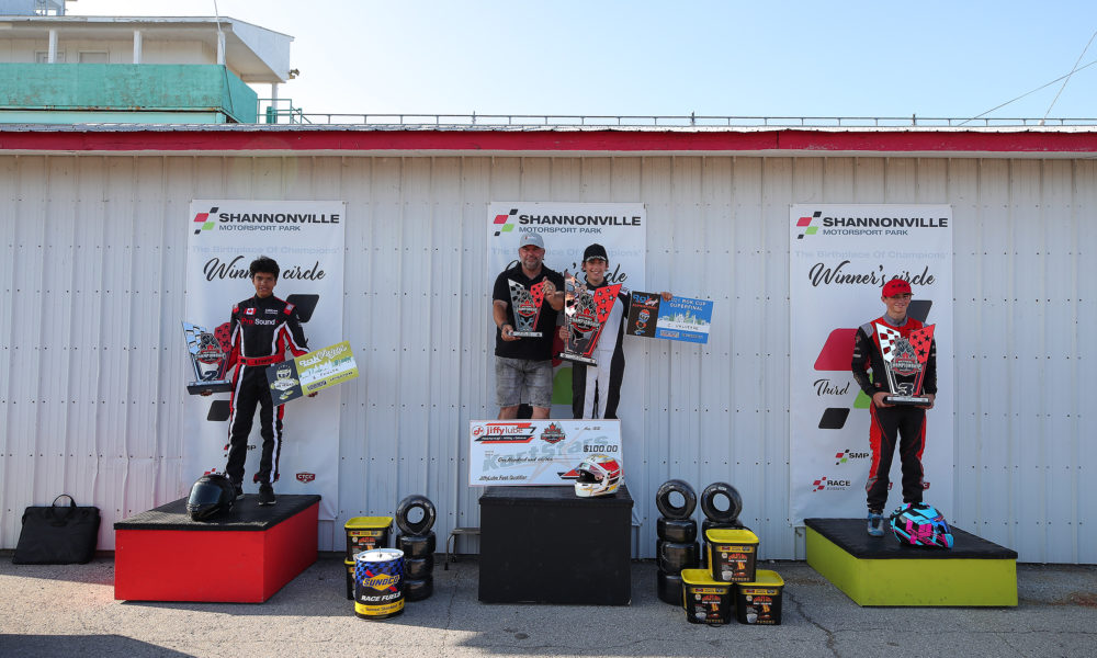 Christian Valverde on the podium at Shannonville