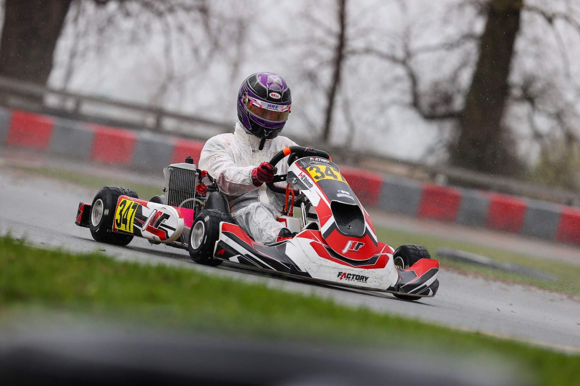 Christian Valverde cornering kart 347 in the rain