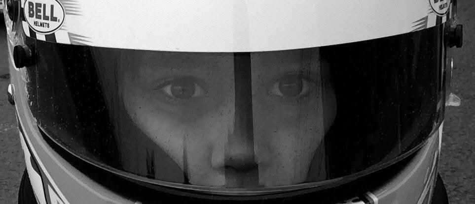 Christian Valverde's eyes through the visor of his helmet