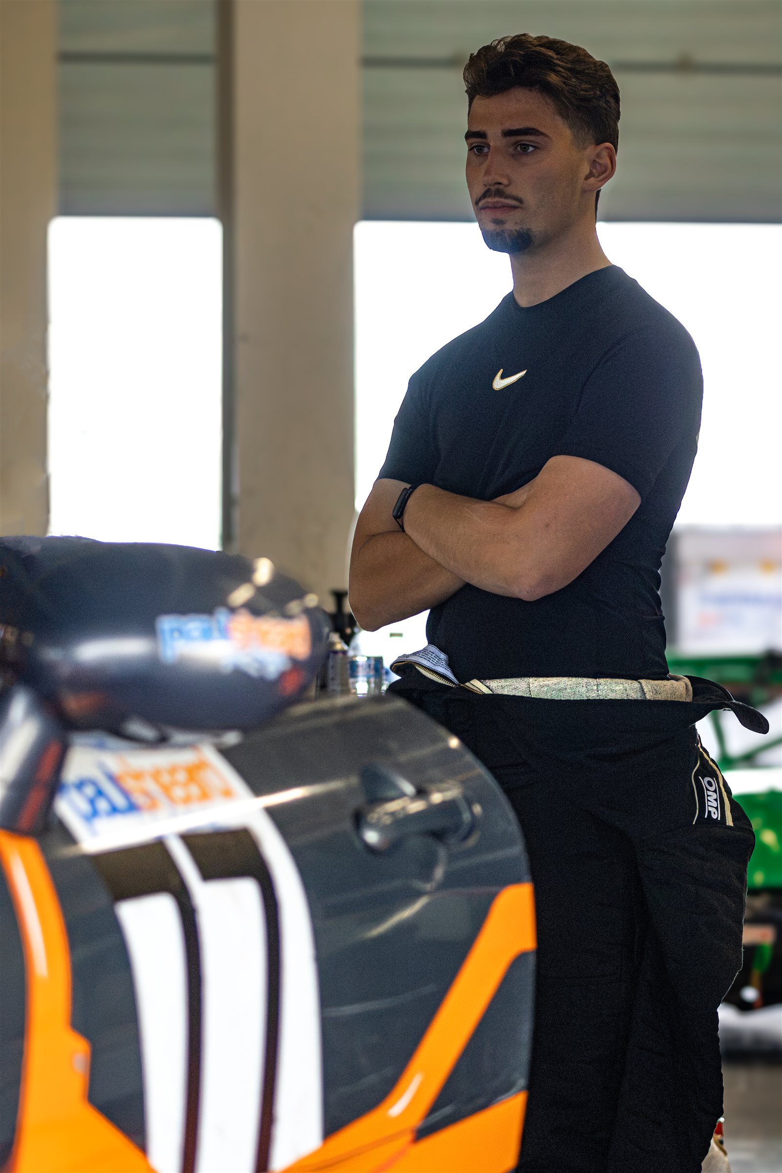 Christian Valverde in the garage