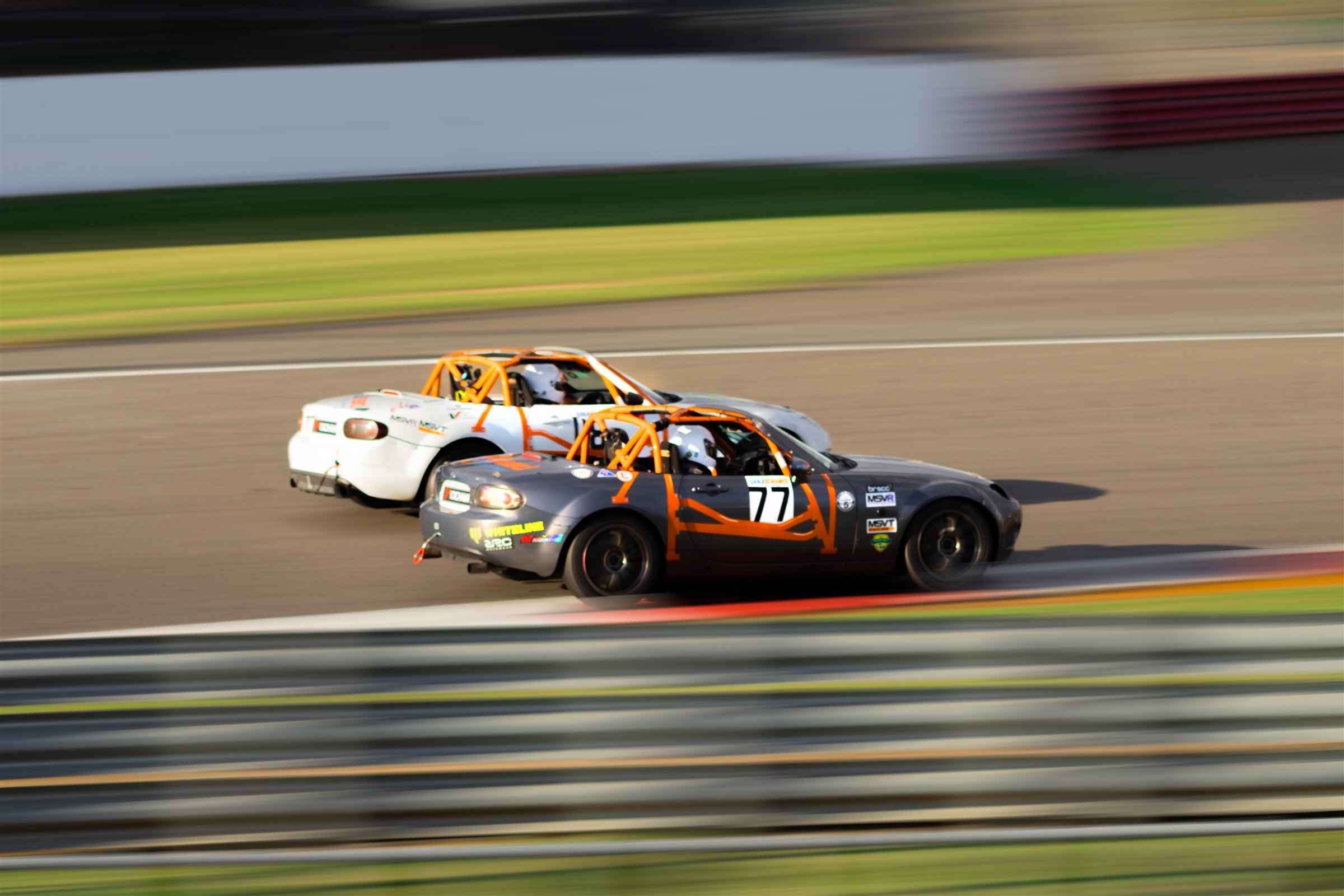 Christian Valverde racing wheel to wheel at Silverstone