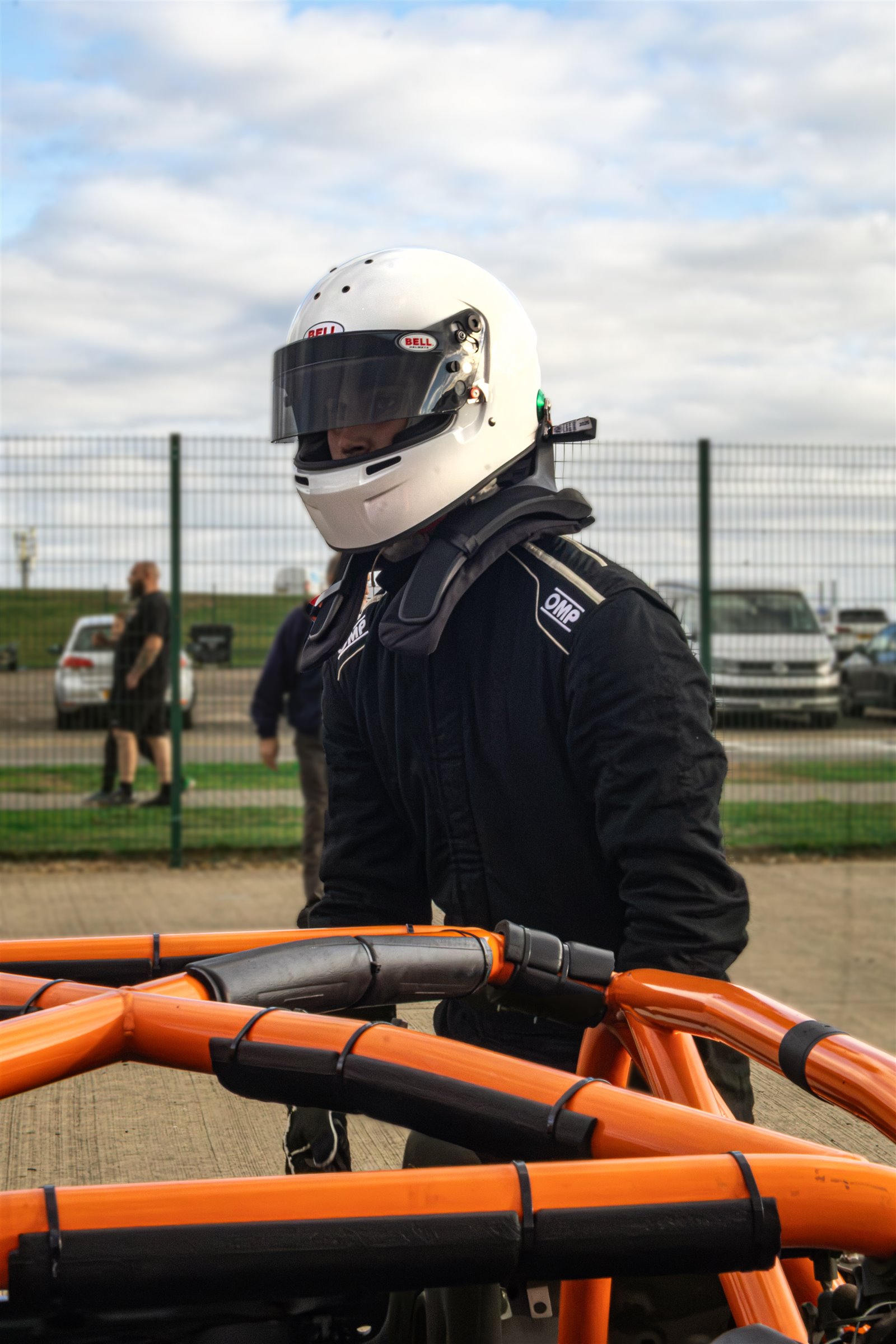 Christian Valverde behind the roll cage