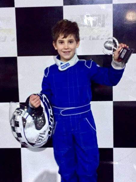 Christian Valverde, age 5, at his first go kart